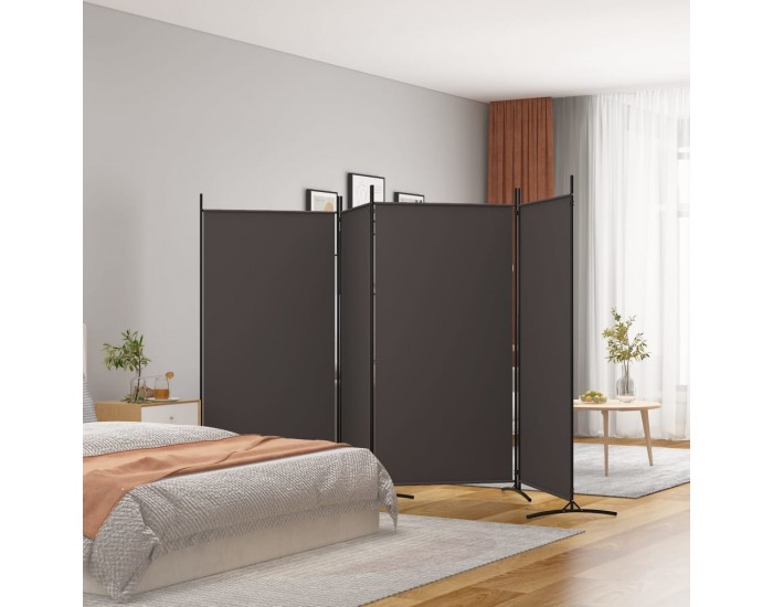 Sonata H Параван за стая, Кафяв, 4 панела, 346x180 см, плат