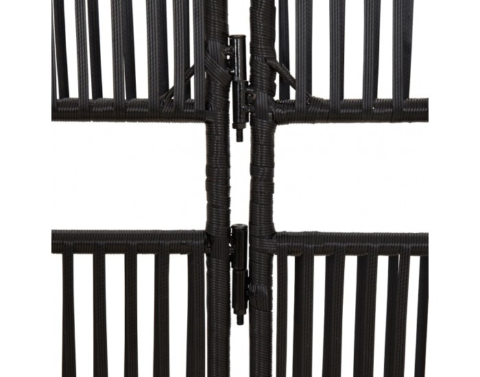 Sonata H Параван за стая, 6 панела, черен, полиратан