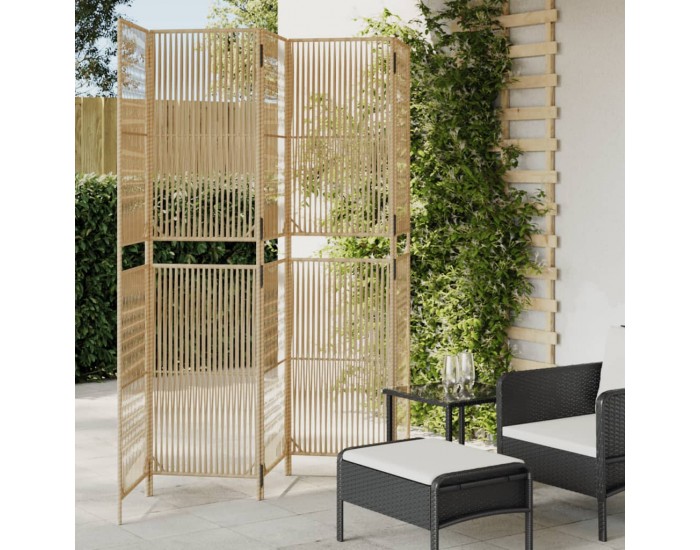 Sonata H Параван за стая, 5 панела, бежов, полиратан