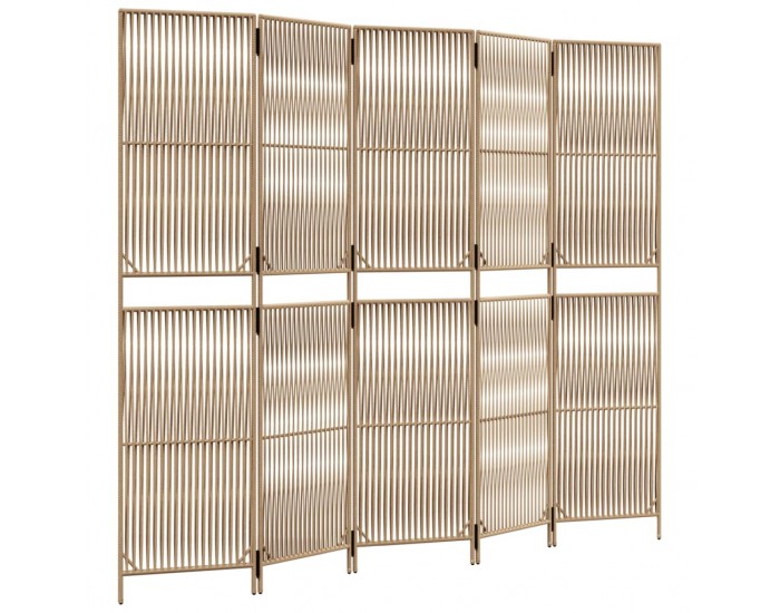 Sonata H Параван за стая, 5 панела, бежов, полиратан