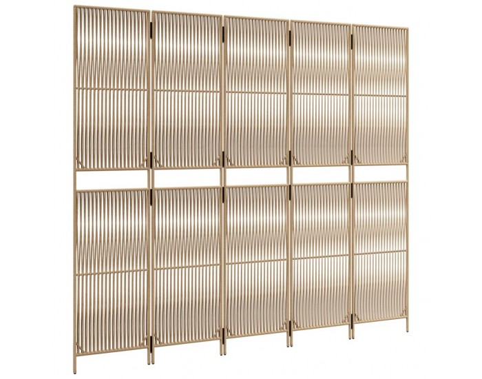 Sonata H Параван за стая, 5 панела, бежов, полиратан