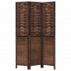 Sonata H Разделител за стая, 3 панела, тъмнокафяв, дърво пауловния масив