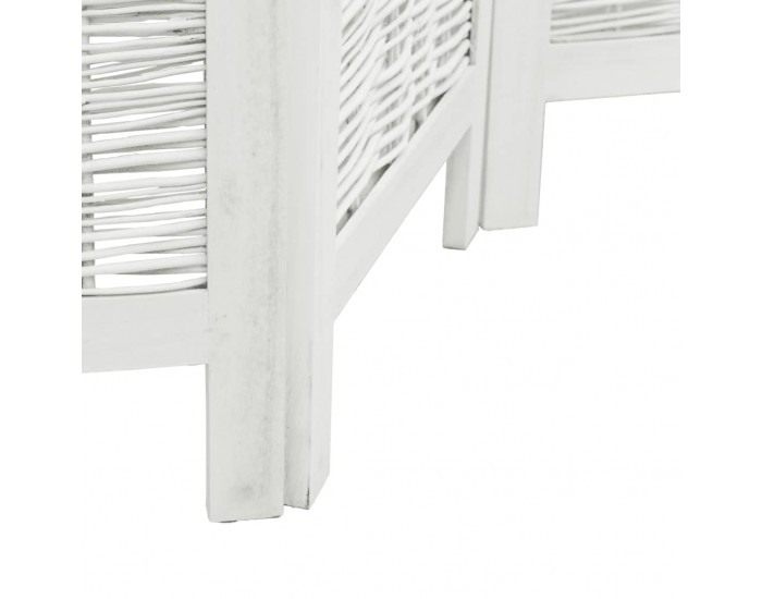 Sonata H Разделител за стая, 3 панела, бял, дърво пауловния масив