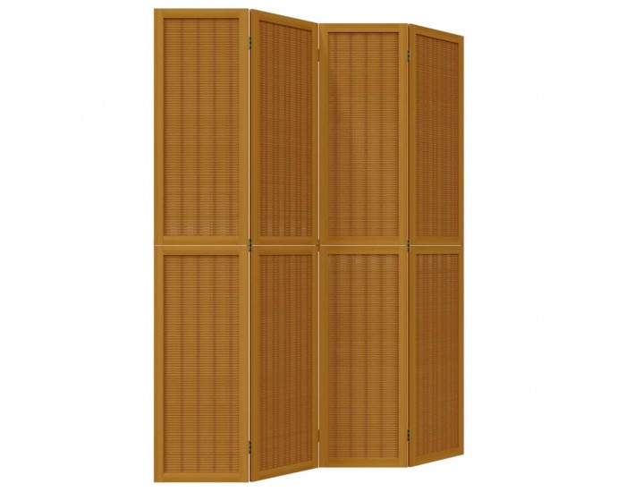 Sonata H Разделител за стая, 4 панела, кафяв, дърво пауловния масив