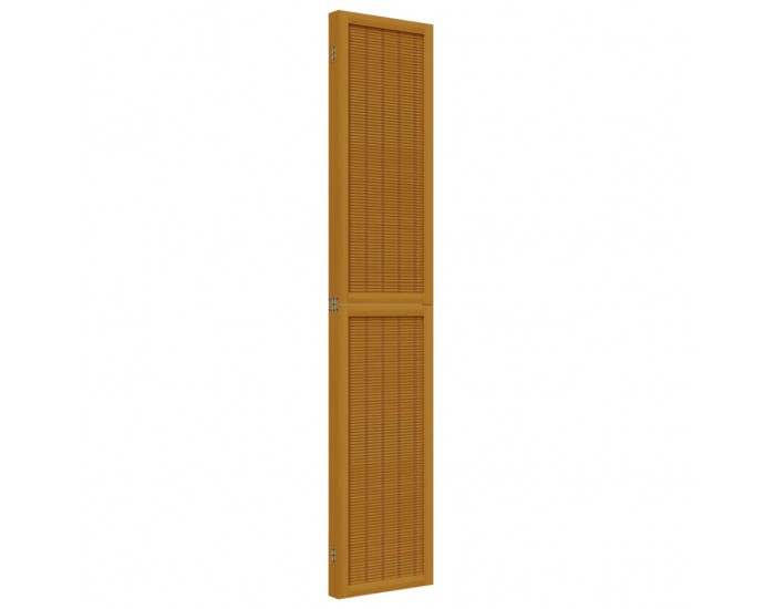 Sonata H Разделител за стая, 4 панела, кафяв, дърво пауловния масив