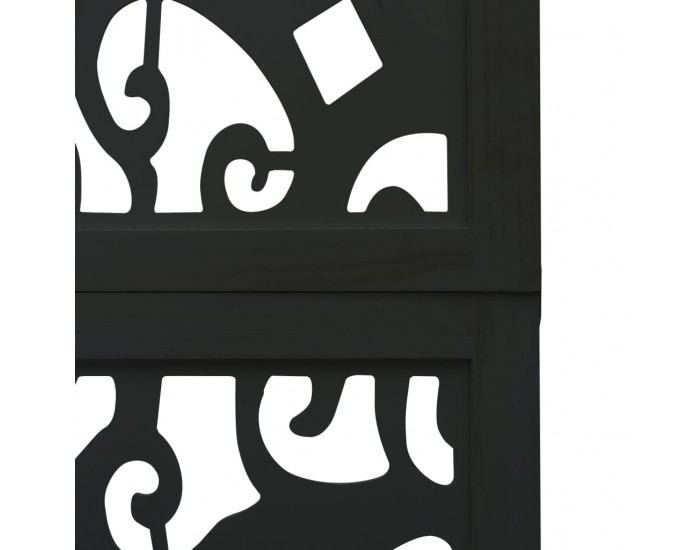 Sonata H Разделител за стая, 6 панела, черен, дърво пауловния масив