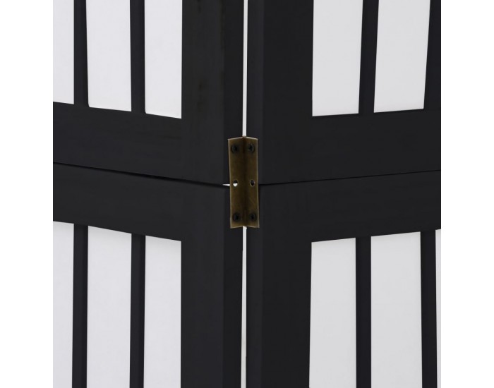 Sonata H Разделител за стая, 6 панела, черен, дърво пауловния масив