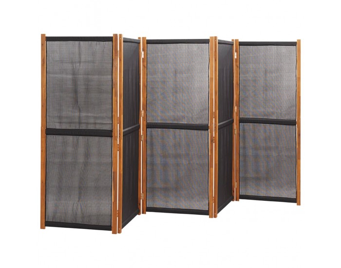 Sonata H Параван за стая, 5 панела, черен, 350x180 cм