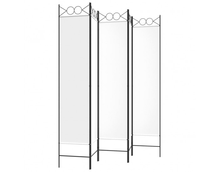 Sonata H Параван за стая, 5 панела, бял, 200x200 см, текстил