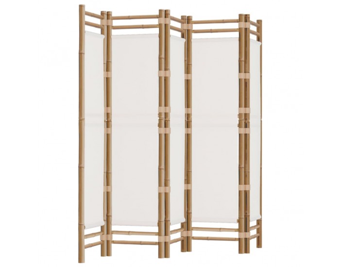 Sonata H Сгъваема 5-панелна преграда за стая 200 см бамбук и платно