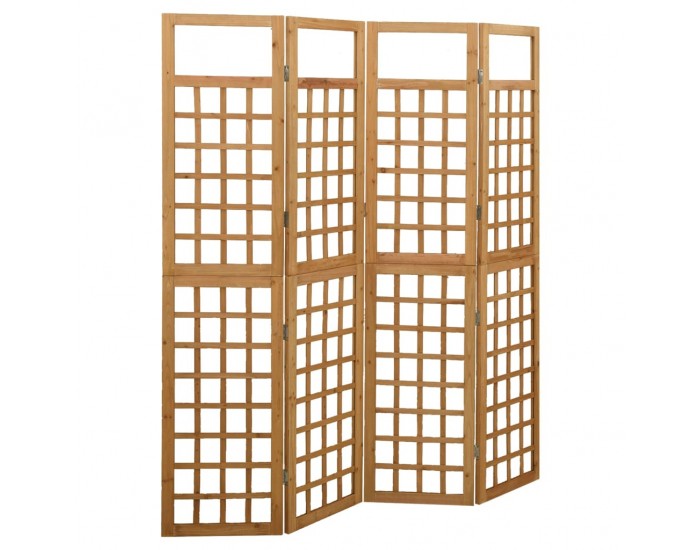 Sonata H Параван за стая, 4 панела, масивна ела, 161x180 см
