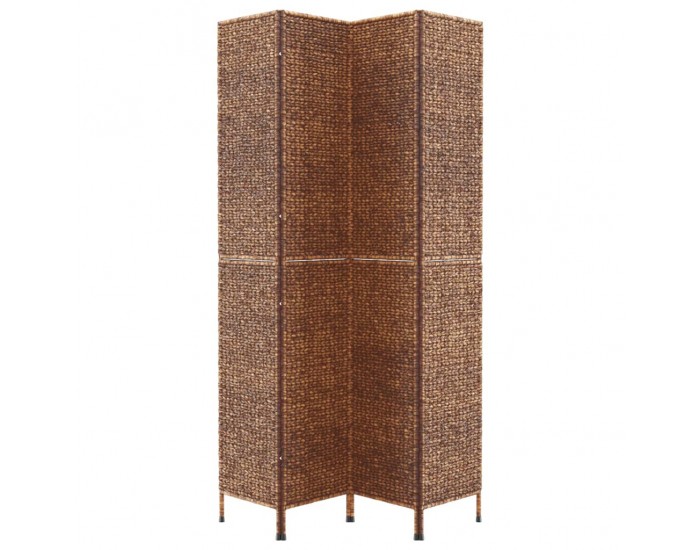 Sonata H Разделител за стая, 4 панела, кафяв, 163x180 см, воден хиацинт