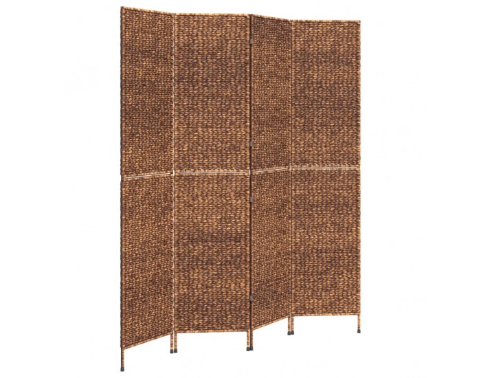 Sonata H Разделител за стая, 4 панела, кафяв, 163x180 см, воден хиацинт