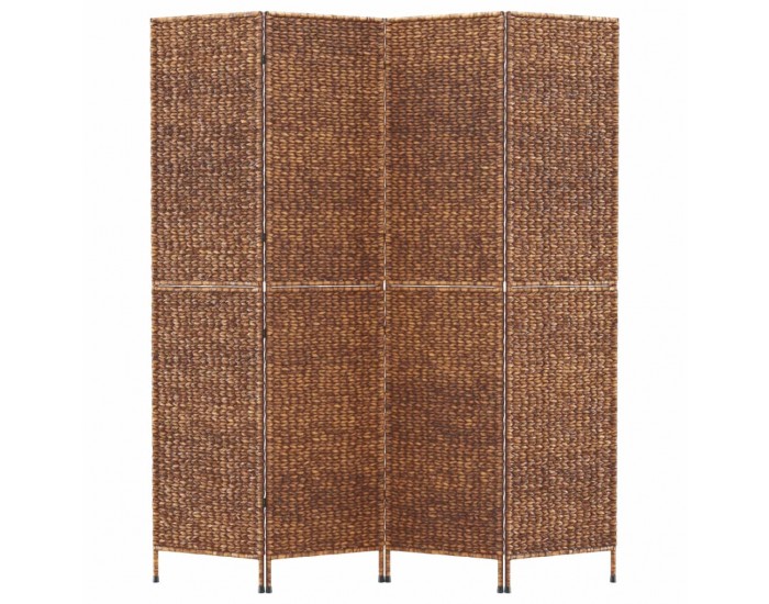 Sonata H Разделител за стая, 4 панела, кафяв, 163x180 см, воден хиацинт