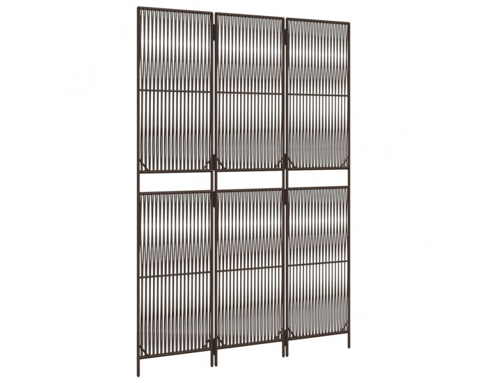 Sonata H Параван за стая, 3 панела, кафяв, полиратан