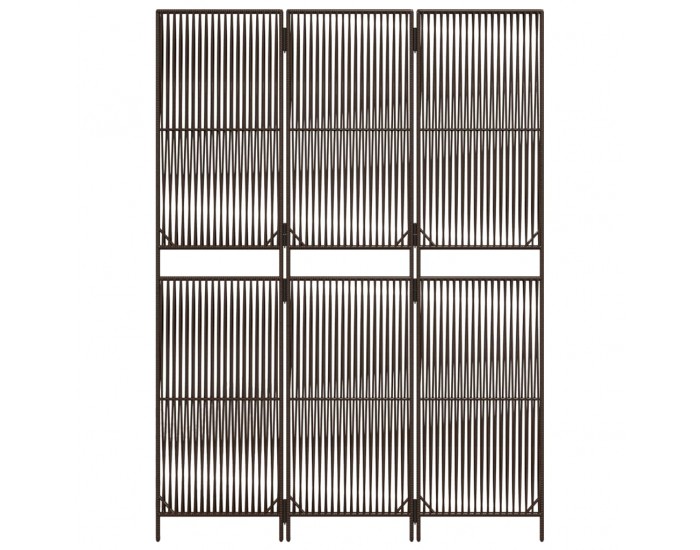 Sonata H Параван за стая, 3 панела, кафяв, полиратан