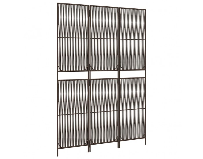 Sonata H Параван за стая, 3 панела, кафяв, полиратан