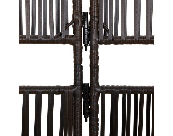 Sonata H Параван за стая, 3 панела, кафяв, полиратан