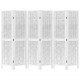 Sonata H Разделител за стая, 6 панела, бял, дърво пауловния масив