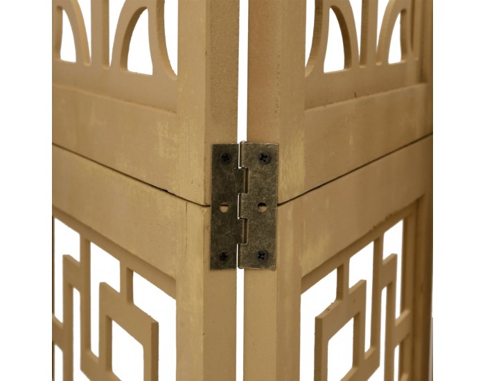 Sonata H Разделител за стая, 4 панела, кафяв, дърво пауловния масив