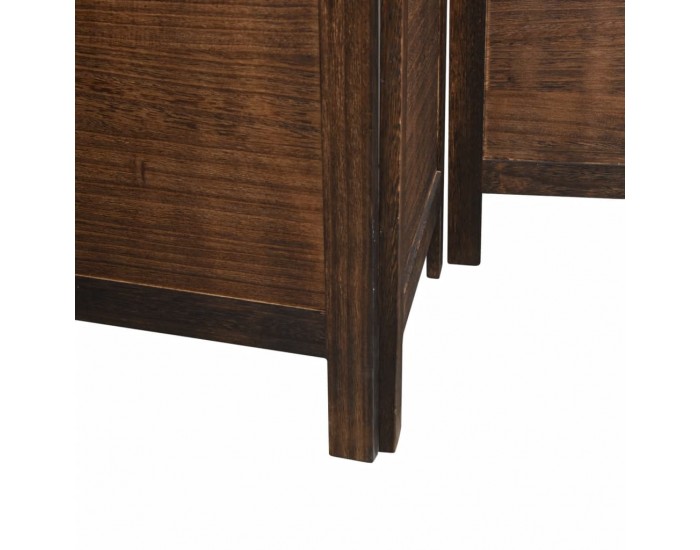 Sonata H Разделител за стая, 3 панела, тъмнокафяв, дърво пауловния масив