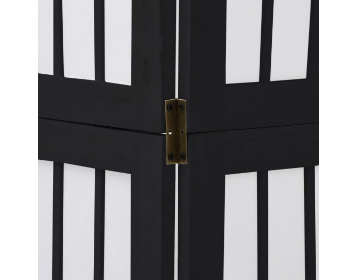 Sonata H Разделител за стая, 4 панела, черен, дърво пауловния масив