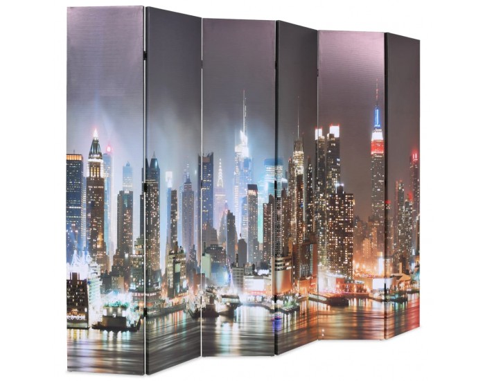 Sonata H Сгъваем параван за стая, 228x170 см, нощен Ню Йорк
