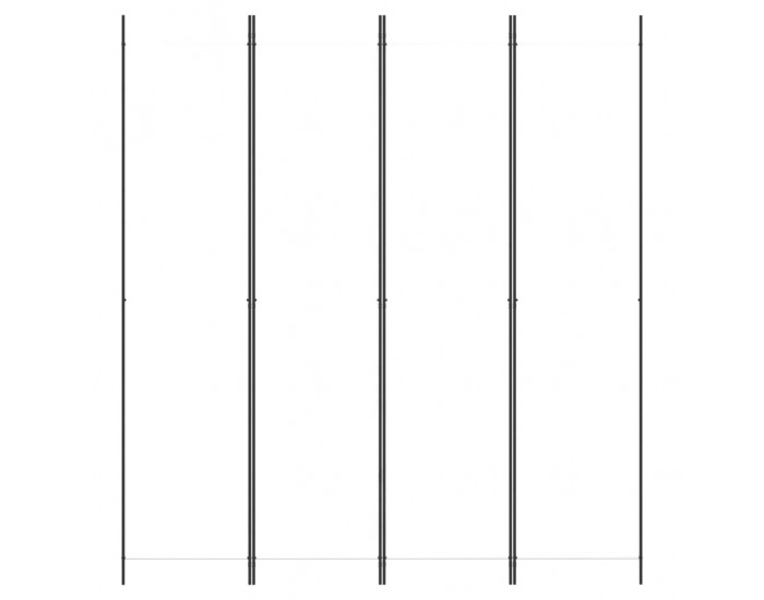 Sonata H Параван за стая, 4 панела, бял, 200x220 см, текстил