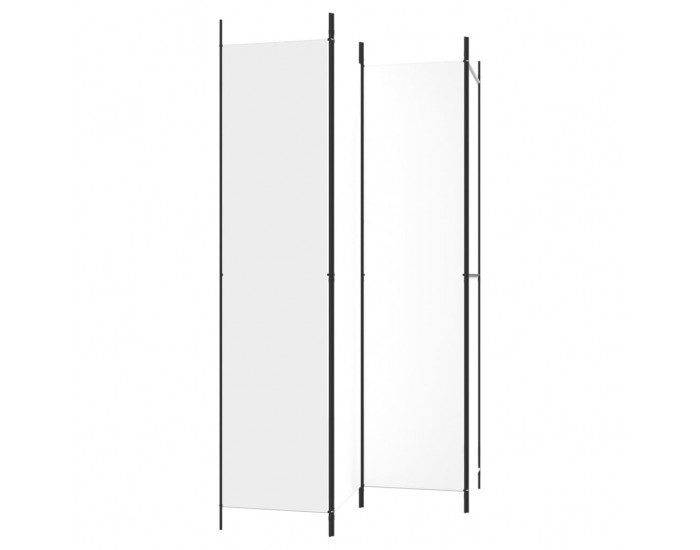 Sonata H Параван за стая, 4 панела, бял, 200x220 см, текстил