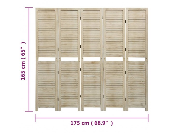 Sonata H Параван за стая, 5 панела, 175x165 cм, пауловния масив