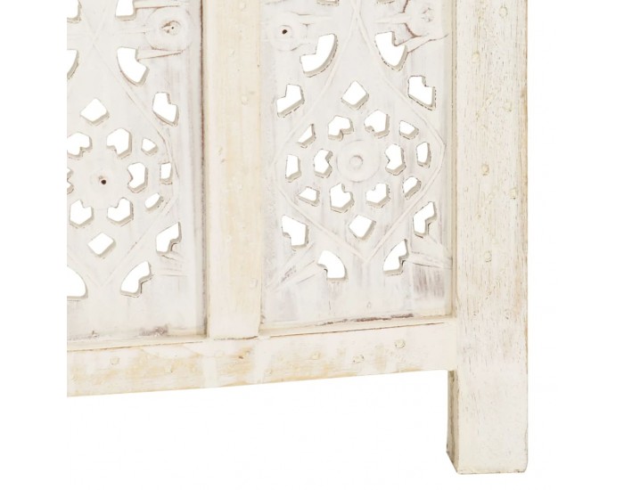 Sonata H Ръчно резбован параван, 3 панела, бял, 120x165 cм, манго масив Sonata H Ръчно резбован параван, 3 панела, бял, 120x165 cм, манго масив