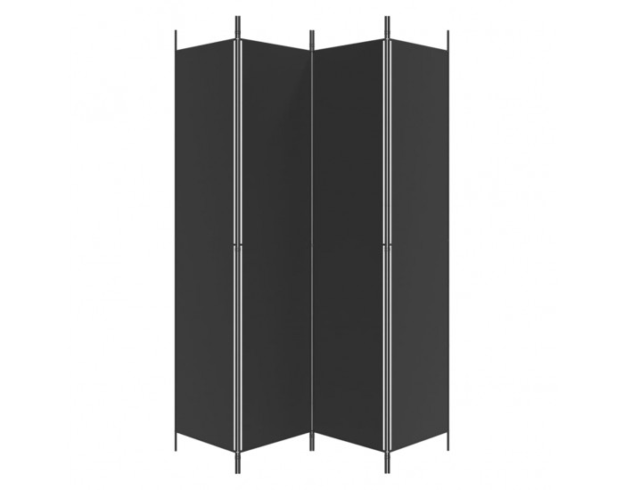 Sonata H Параван за стая, 4 панела, черен, 200x220 cм, плат
