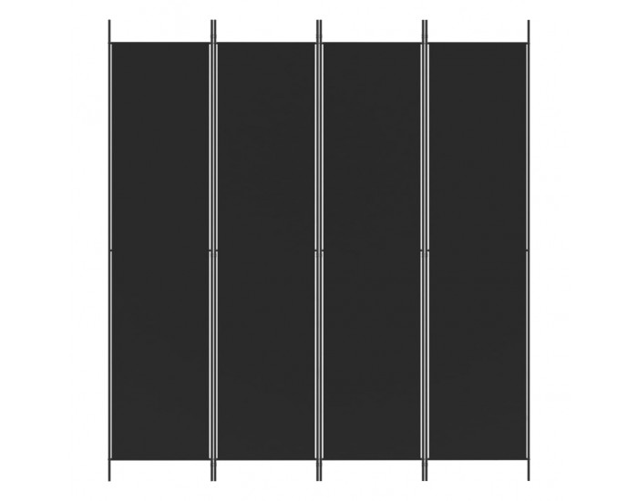 Sonata H Параван за стая, 4 панела, черен, 200x220 cм, плат