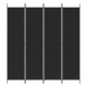 Sonata H Параван за стая, 4 панела, черен, 200x220 cм, плат