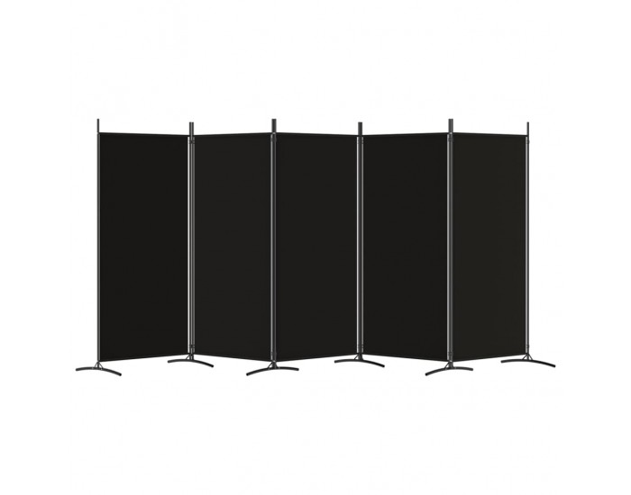 Sonata H Параван за стая, 5 панела, черен, 433x180 см, плат
