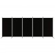 Sonata H Параван за стая, 5 панела, черен, 433x180 см, плат