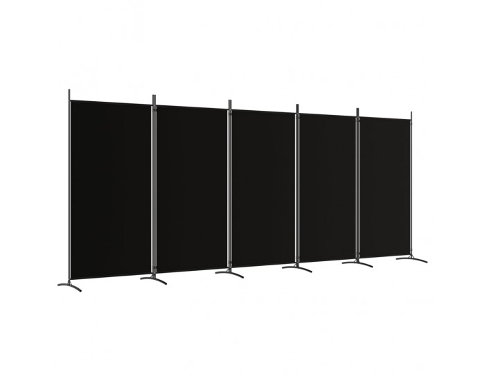 Sonata H Параван за стая, 5 панела, черен, 433x180 см, плат
