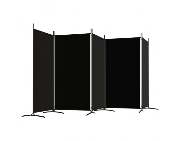 Sonata H Параван за стая, 5 панела, черен, 433x180 см, плат