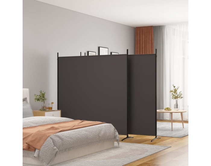 Sonata H Параван за стая, 4 панела, кафяв, 698x180 см, плат