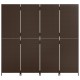 Sonata H Параван за стая, 4 панела, кафяв, полиратан