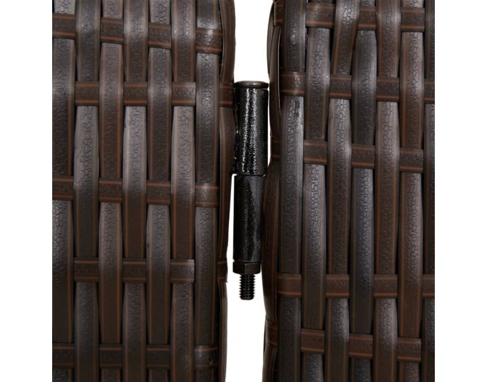 Sonata H Параван за стая, 4 панела, кафяв, полиратан