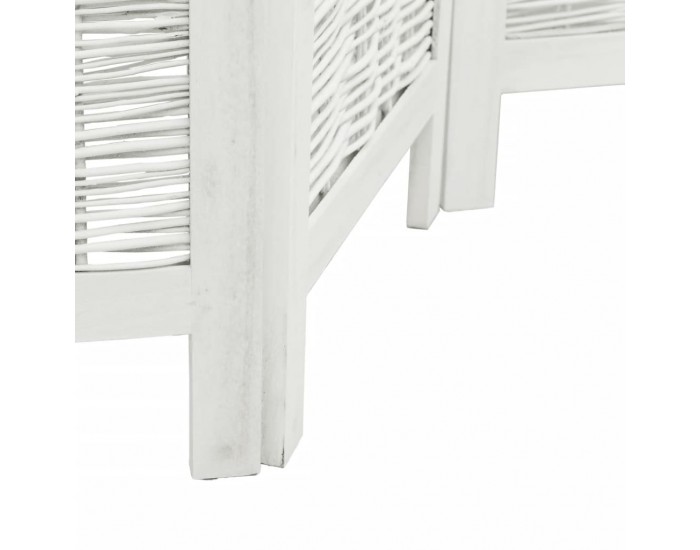 Sonata H Разделител за стая, 5 панела, бял, дърво пауловния масив