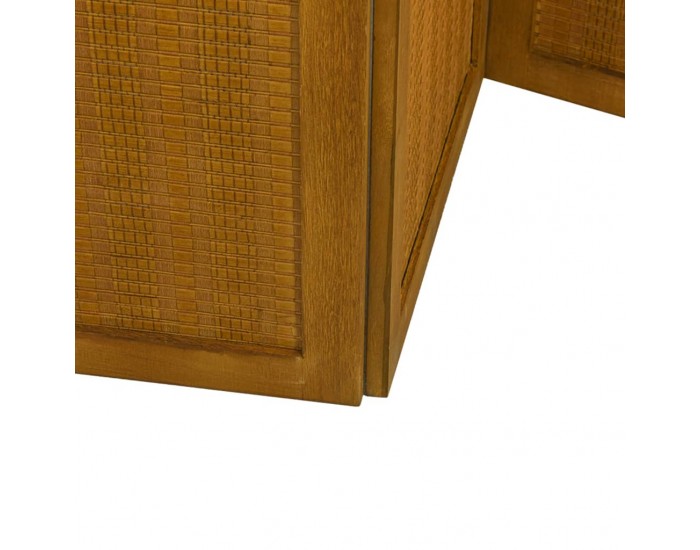 Sonata H Разделител за стая, 5 панела, кафяв, дърво пауловния масив