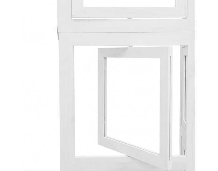 Sonata H Разделител за стая, 6 панела, бял, дърво пауловния масив