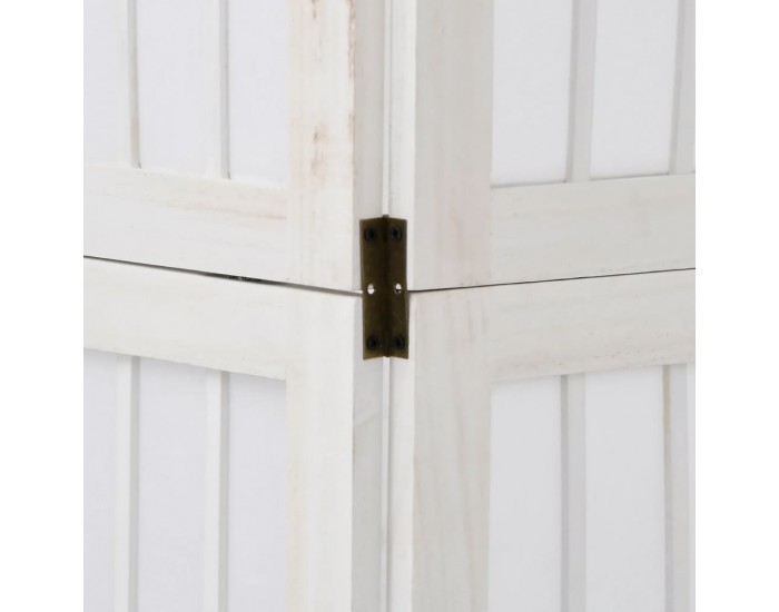 Sonata H Разделител за стая, 6 панела, бял, дърво пауловния масив