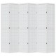 Sonata H Разделител за стая, 6 панела, бял, дърво пауловния масив