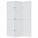 Sonata H Разделител за стая, 3 панела, бял, дърво пауловния масив