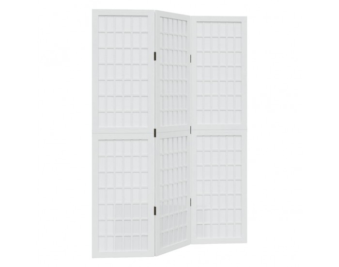 Sonata H Разделител за стая, 3 панела, бял, дърво пауловния масив