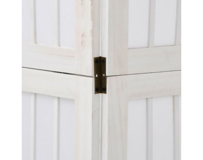 Sonata H Разделител за стая, 3 панела, бял, дърво пауловния масив