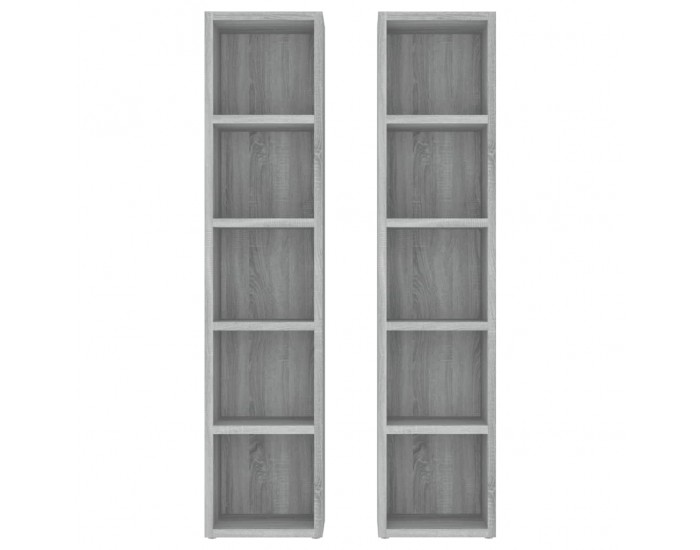 Sonata H CD шкафове, 2 бр, Сив сонома, 21x16x93,5 см, инженерно дърво Sonata H CD шкафове, 2 бр, Сив сонома, 21x16x93,5 см, инженерно дърво